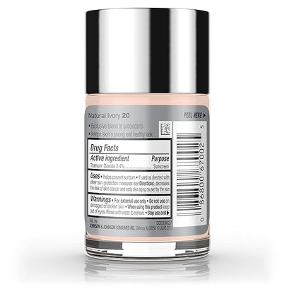Neutrogena Healthy Skin Liquid Makeup Foundation with Broad Spectrum SPF 20 Sunscreen, Medium Coverage Foundation with Nourishing Pro-Vitamin B5, Natural Ivory 20, 1 fl. oz
