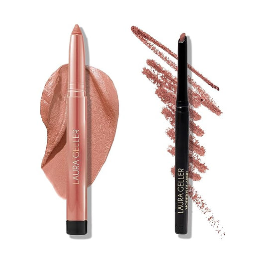 LAURA GELLER NEW YORK Complete Lip Look: Modern Classic Lip Liner, Purely Pink + Kajal Longwear Lip Color, Honey