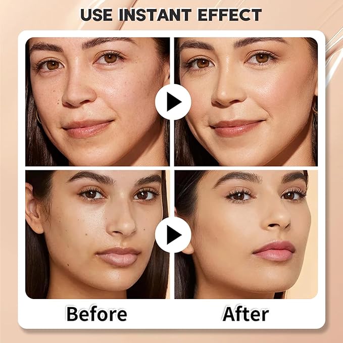 Color Changing Foundation 4 in 1 Medium Full Coverage Concealer Foundation，Match Cosmetics Foundation-Light Spectrum with SPF 50+，Oil Control & Longwearing & Waterproof for Concealer Makeup (1PCS)