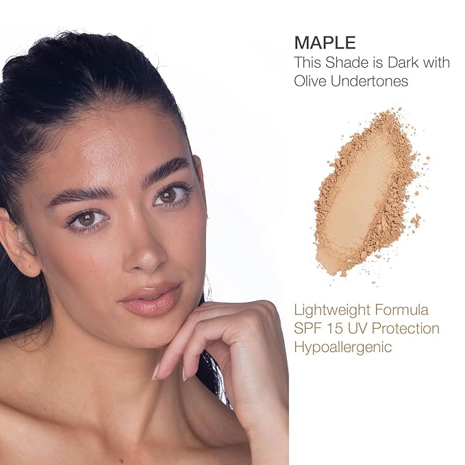 bellapierre Compact Mineral Foundation SPF 15 | Vegan & Cruelty Free Natural Makeup | Full Coverage Matte Foundation | Hypoallergenic | Oil & Talc Free - 0.35 Oz - Maple