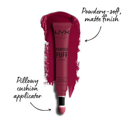 NYX PROFESSIONAL MAKEUP Powder Puff Lippie Lip Cream, Liquid Lipstick - Prank Call (Burgundy)