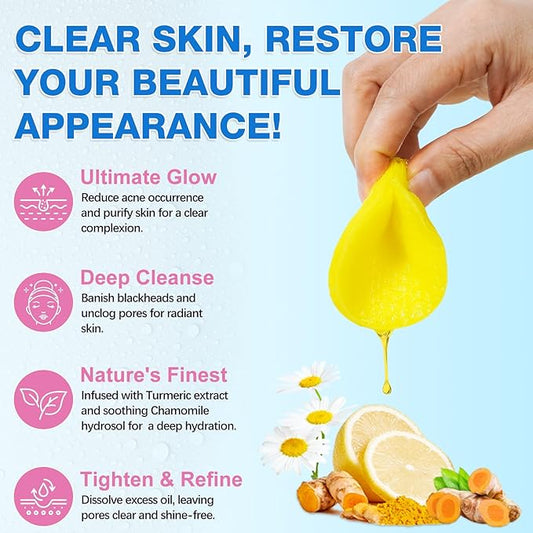 Turmeric Cleansing Pads Kojic Acid Turmeric Cleansing Pads, Face Turmeric & Kojic Acid Pads for Dark Spots, Glow Up Acne Scars, Unclog Pores, Enriched Vitamin C,Gentle & Non-Irritating