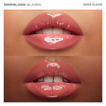MORPHE Dripglass High Shine Lip Gloss - Glazed, Semi-Sheer & Nourishing Lip Makeup - Buildable Formula Infused with Plant-Derived Squalane & Vitamin E - Nude Gleam (0.13 oz)