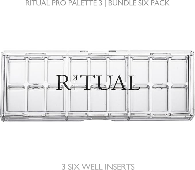 Empty Makeup Palette | 18 Wells | Modular Interchangeable Depotting System | Ritual Pro Palette 3 | 6 Well Bundle, Lipstick, Creams, Alcohol based makeup and paint, watercolor, Gouache, Acrylic paint