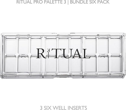 Empty Makeup Palette | 18 Wells | Modular Interchangeable Depotting System | Ritual Pro Palette 3 | 6 Well Bundle, Lipstick, Creams, Alcohol based makeup and paint, watercolor, Gouache, Acrylic paint