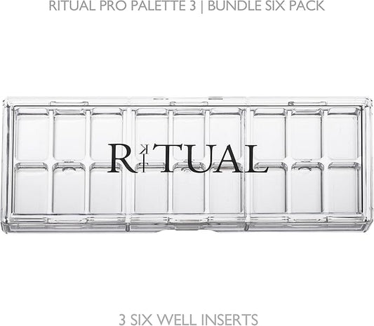 Empty Makeup Palette | 18 Wells | Modular Interchangeable Depotting System | Ritual Pro Palette 3 | 6 Well Bundle, Lipstick, Creams, Alcohol based makeup and paint, watercolor, Gouache, Acrylic paint