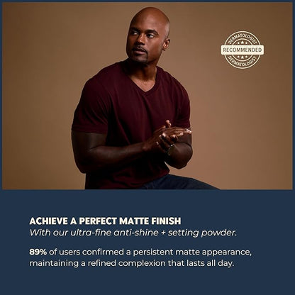 Shine Eraser | Absorbs Oil + Minimizes Pores | Premium Mattifying Formula for Men’s Skin | 3 Shades | High-Performance Ingredients | Made In USA | Cruelty-Free + Vegan | 100% Recyclable Tin