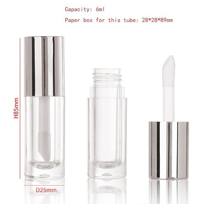 COSIDEA 14pcs Empty 6ml Big Brush Chunky Lip Gloss Tubes for DIY Lip Gloss, Silver Lipgloss Containers