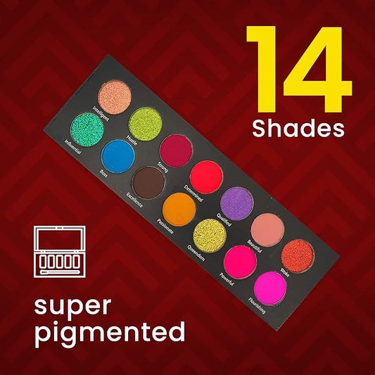 Ccolor Cosmetics Empowered Excellence, 14-Color Eyeshadow Palette, Highly Pigmented, Long-Wearing, Easy-to-Blend, Pink, Mauve, & Neutral Eye Shadow, Professionally Formulated Eye Makeup