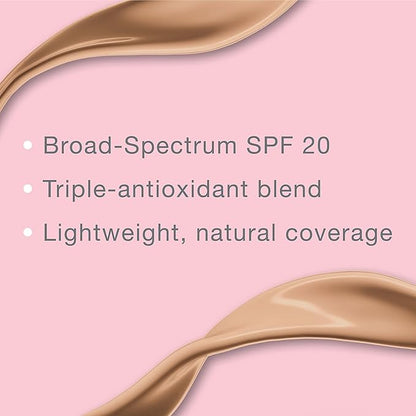 Neutrogena Healthy Skin Liquid Makeup Foundation with Broad Spectrum SPF 20 Sunscreen, Medium Coverage Foundation with Nourishing Pro-Vitamin B5, Natural Ivory 20, 1 fl. oz