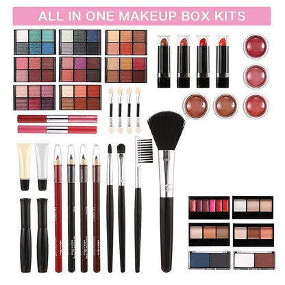 All in One Makeup Kit for Teens, 106 Pcs Professional Kit, Include Eyeshadow Palette, Lipstick Set, Concealer, Foundation, Lipgloss, Makeup Brush (Red)