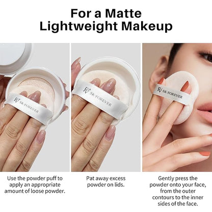 FV Baking Powder, Lightweight Loose Smooth Nature Setting Powder Highlighter Poreless Longwearing Matte Waterproof Oil Absorb Makeup Powder for Setting with No Flashback 0.35oz(10g)
