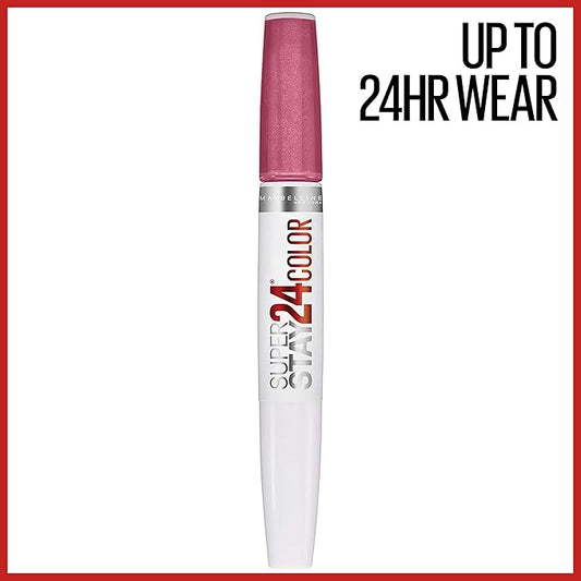 Maybelline Super Stay 24, 2-Step Liquid Lipstick Makeup, Long Lasting Highly Pigmented Color with Moisturizing Balm, Very Cranberry, Ruby Red, 1 Count