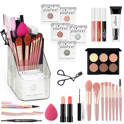 All in One Makeup Kit for Women Full Kit, Travel Gift Sets Including Organizer, Eye Shadow, Lipstick, Eyeliner, Mascara, Powder Puff, Brushes and More for Girls Teens