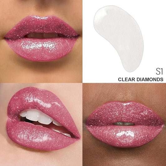 Shimmer Lip Gloss - Non-Sticky Girls Gloss - Long Lasting High Shine - 0.7 FL Oz Gloss for Girls & Women - Cruelty Free - (Clear Diamonds: S1)