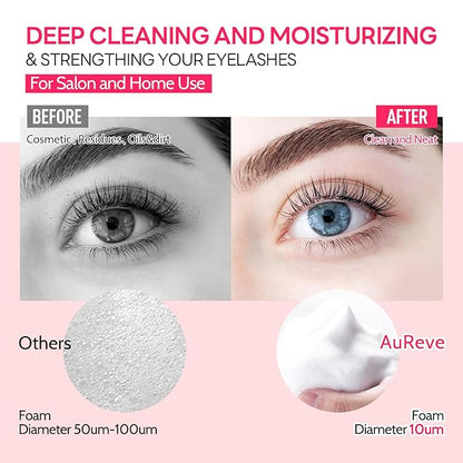 Lash Shampoo Concentrate 60ml Lash Cleanser Concentrate Add Hyaluronic Acid Oil-Free Lash Extension Shampoo Perfect for Salon，Cherry Blossom