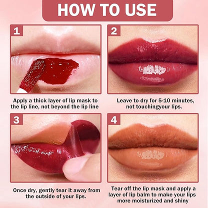 AWCCXMYM 5Pcs Lip Stain Peel Off Lip Tint Stain Matte High Pigment Longlasting Lightweight Peelable Lip Liner Stain for Natural Gloss All Day
