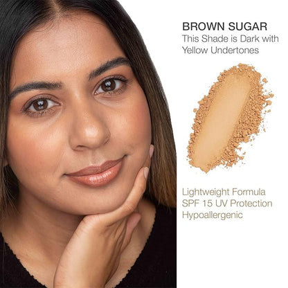 bellapierre Compact Mineral Foundation SPF 15 | Vegan & Cruelty Free Natural Makeup | Full Coverage Matte Foundation | Hypoallergenic | Oil & Talc Free - 0.35 Oz - Brown Sugar