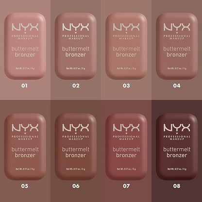NYX PROFESSIONAL MAKEUP Matte Buttermelt Bronzer, Longwear Face Makeup with Up to 12 Hours of Wear, Vegan Formula - Deserve Butta (Light Medium Cool)