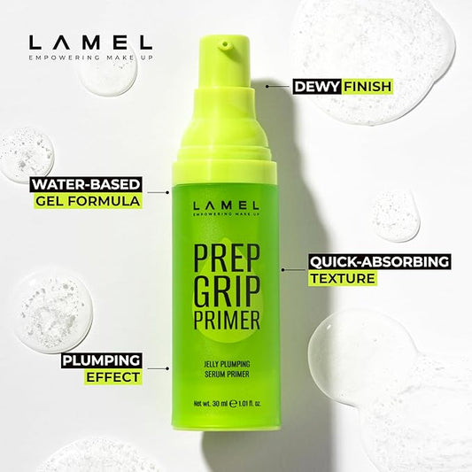 Prep Grip Jelly Primer, Hydrating Primer for Face Before Makeup for Long-Lasting Hold, Gripping Gel Base for Foundation, Lightweight Makeup Application Gel, Plumping Serum Texture, 1.01 fl.oz