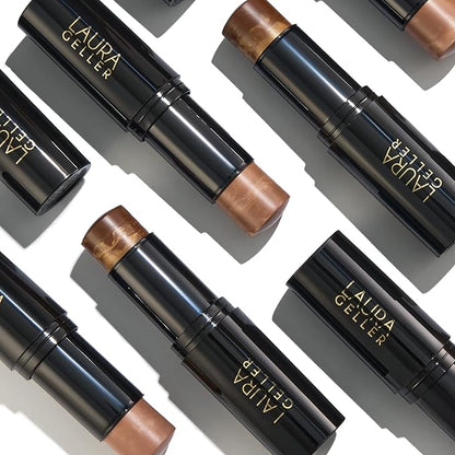 LAURA GELLER Italian Marble Bronzer Makeup Stick | Cream Finish Marbleized Contour for Natural Glow D'oro Glow