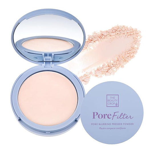 The Beauty Crop PoreFilter Pressed Powder - Blurs Pores & Controls Shine - Peach Shade - 0.34 oz