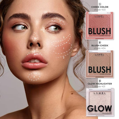 Blush Cheek Taupe Color Mini - Natural, Lightweight, Smooth, Blendable Powder - Shading & Contouring - 4 Universal Shades Powder Blush - Cruelty Free - № 404 (Taupe) - 3.8g / 0.13