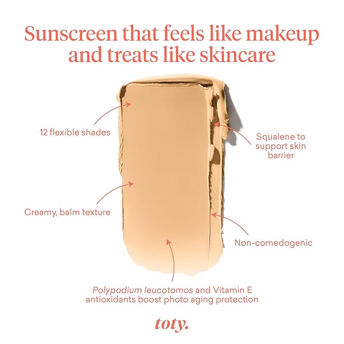 Toty by Sofia Vergara - Ilumina CC Creamy Compact SPF 50+ Mineral Broad Spectrum Sunscreen for Face - Tinted Blurring Balm SPF- Matte, Light Coverage - Water & Sweat Resistant - All Skin Types - 2N