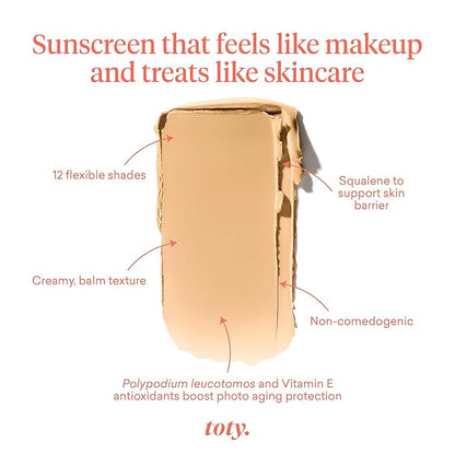 Toty by Sofia Vergara - Ilumina CC Creamy Compact SPF 50+ Mineral Broad Spectrum Sunscreen for Face - Tinted Blurring Balm SPF- Matte, Light Coverage - Water & Sweat Resistant - All Skin Types - 2N