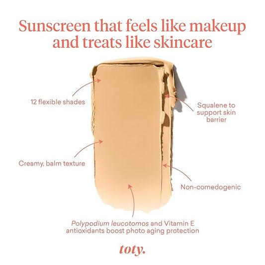 Toty by Sofia Vergara - Ilumina CC Creamy Compact SPF 50+ Mineral Broad Spectrum Sunscreen for Face - Tinted Blurring Balm SPF- Matte, Light Coverage - Water & Sweat Resistant - All Skin Types - 2N