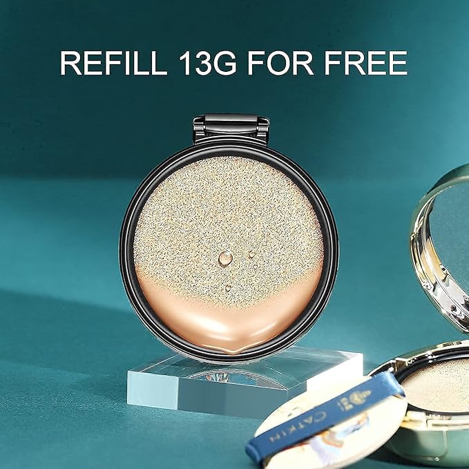 CATKIN 2Pcs Makeup Set Includes BB Cream Air Cushion Foundation C01 And Matte Lipstick CO157