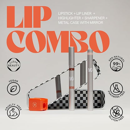 SARELLY CREATIVO LAB | Vegan Beauty Makeup Kit 5 in 1 | Lipstick Lip Liner Highlighter Makeup Sharpener & Mirror | Cute Stuff | Tamarind Reduction Ravioli
