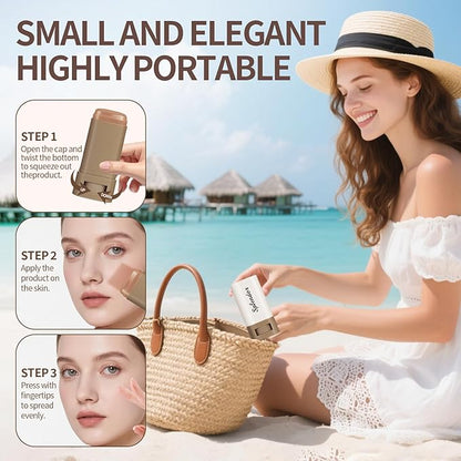 Splendor Serum Enhanced Skin Tinted Balm, Solid Tinted Moisturizing Serum Contour Stick Foundation Face Stick splendor balm, Natural Makeup for Women (5#)