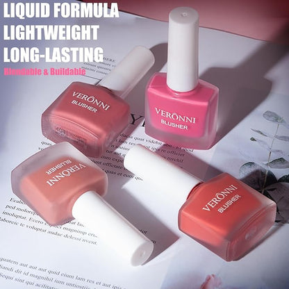 VERONNI Liquid Blush -Fruit Juice Liquid Blusher,Vegan Face Blush Waterproof Long Lasting Blushes,Cruelty-Free for a Shimmery Finish (#404)