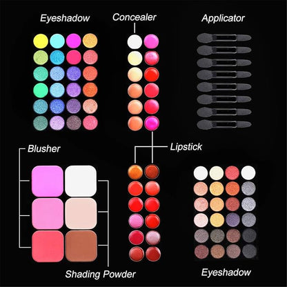 All in One Makeup Valentine's Day Gifts Kit for Women, Professional 78 Colors Combination Palette Makeup Set Include 48 Eyeshadow,18 Lip Gloss,3 Blusher,6 Concealer,3 Contour Powder,8 Brushes,1 Mirror