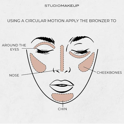 Studiomakeup Face Bronzer Powder - Lightweight, Even Coverage Powder Bronzer for Face Contouring - Lightweight Matte Bronzer Powder for All Skin Types