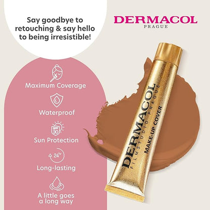 Dermacol DC Full Coverage Foundation | Long Lasting Waterproof Makeup Cover Cream SPF30 | Hypoallergenic & Light Weight Liquid | Tattoo, Acne, Spots #229