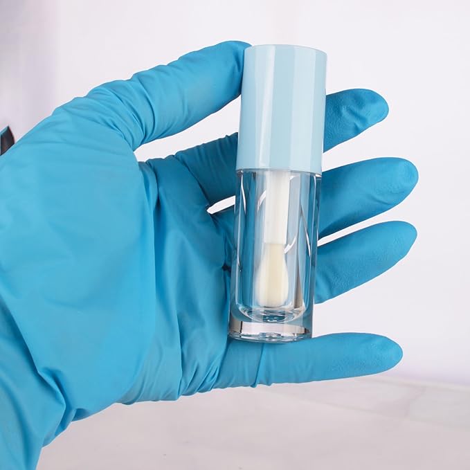 COSIDEA 14pcs Empty 6ml big doe foot wand Chunky lip gloss tubes for DIY lipgloss,Pink round lipgloss containers tubes with thick wand (Blue)