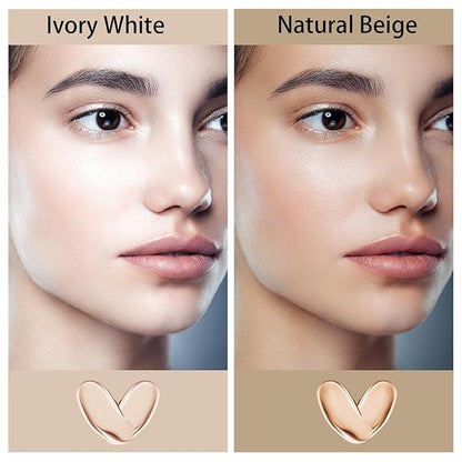 Liquid Foundation Lightweight Longwearing Face Makeup Foundation,Medium Coverage,Oil Control,For Dry, Combination to Oily Skin(Ivory White)