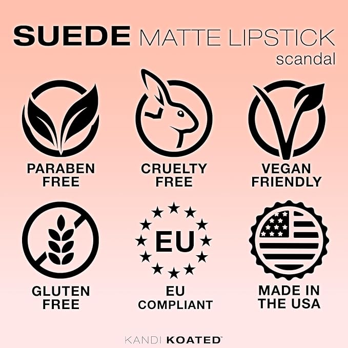 Kandi Koated Suede Matte Lipstick [Scandal] - Bright Berry Red Matte Lip Color with Cruelty-Free Formula | Creamy Texture, Rich Colors, Paraben-Free | Beauty & Makeup