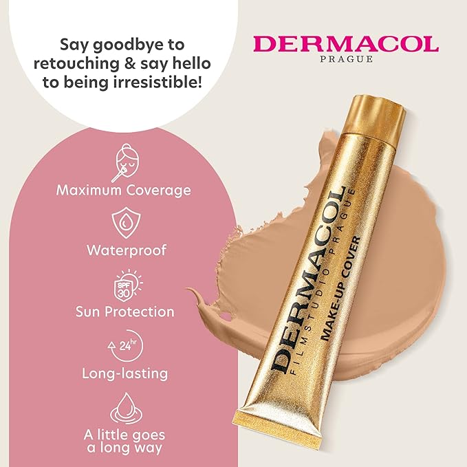 Dermacol - Full Coverage Foundation, Liquid Makeup Matte Foundation with SPF 30, Waterproof Foundation for Oily Skin, Acne, & Under Eye Bags, Long-Lasting Makeup Products, 30g, Shade 226