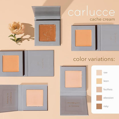 Carlucce Cache Cream 3-in-1 Makeup Color Palette, Keen - Foundation, Concealer & Primer, Medium - Full Coverage, Natural Finish, Vegan & Cruelty Free
