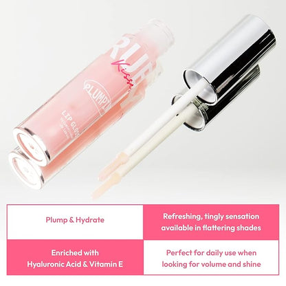 Ruby Kisses Plumping Lip Gloss – Hydrating, Voluminous, High-Shine, Cruelty-Free Lip Plumper, Smoothing, Instinct Lip Maximizer, 4 Colors, 0.15 FL oz. (Pink Glacier)