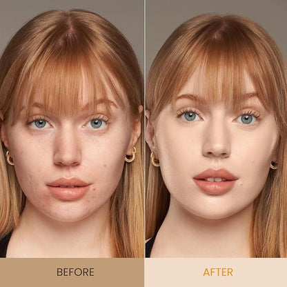 Airbrush Foundation Set with Soft Makeup Brush, Lightweight, Anti-Aging Ingredients, Oil Control Formula, Full Coverage for All Skin Types, 01# Porcelain