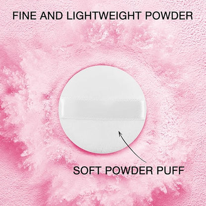 Boobeen Lightweight Translucent Loose Setting Powder Makeup, Matte Non-Sticky Finishing Baking Makeup, Concealing Nude Face Pressed Foundation Powder for Women With Puff