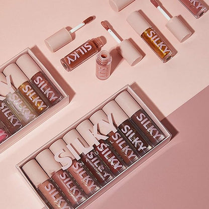 MAEPEOR Shiny Glossy Lipgloss Set 8PCS Non-Sticky Moisturizing Lip Gloss Long-lasting High Shine & Shimmer Liquid Lipstick for Girls and Women (Shiny Glossy, Set 01)