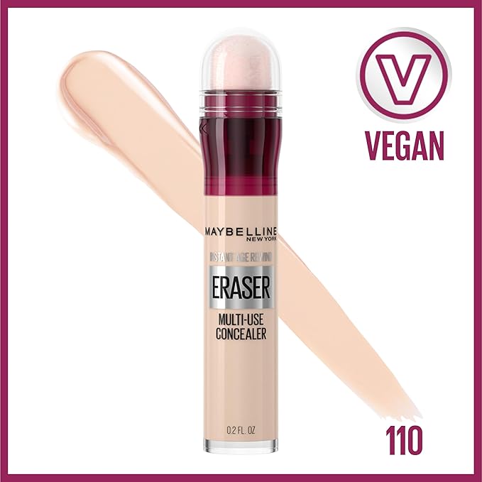 Maybelline Instant Age Rewind Dark Circles Concealer 110 Count and Fit Me Matte Poreless Foundation Light Beige 1 Count