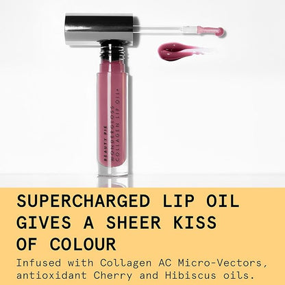 Beauty Pie Wondergloss Collagen Lip Oil + (Plum Naked) – Hydrating, Plumping, Non-Sticky Gloss with Collagen AC Micro-Vectors & Cherry Oils