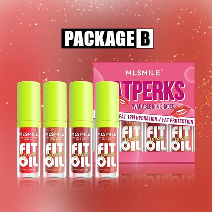 VolksRose 4pcs Lip Gloss Oil Set, Hydrating Lip Glow Oil Lip Gloss, Lipgloss Lipoil Set for Women Girls Teens, Tinted Plumping Lip Gloss Packs, Fat Lip Oil Lip Balm for Dry Lips Nourishing