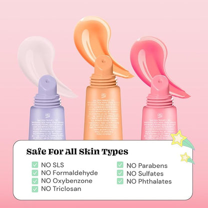 Glossmetics Glossy & Glazed Collection - Overnight Mask for Dry Lips, Fruit Butter Hydrating and Moisturizing Balm for Soft, Smooth Lips - Assorted Glaze, Pack of 3